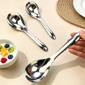 Cucchiaio da Zuppa Italiano in Acciaio Inossidabile 316 Posate in Metallo da Tavola per Cucina Adulti