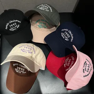 Korean style baseball cap streetwear letter embroidery soft top couple duck tongue hat sun hat.