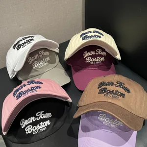 American Retro Soft Top Baseball Cap Unisex Cotton Embroidered Wide Brim Sun Hat Casual Fashion Outdoor Cap