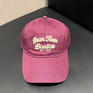 American retro embroidered baseball hat for women, casual soft top sun cap with wide brim.