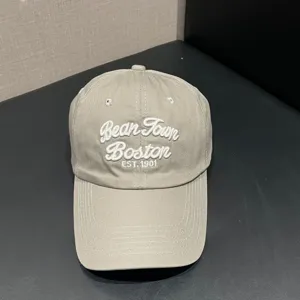 Classic american retro soft top baseball cap with white embroidery detail versatile dad hat.