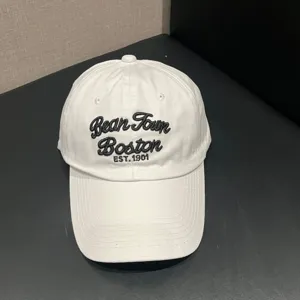American vintage soft-top baseball cap for women, casual white duckbill sun hat detail.