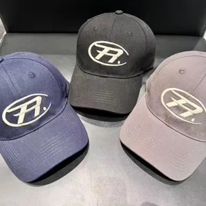 Vintage washed cotton baseball cap with embroidered letter A, classic design for men and women.