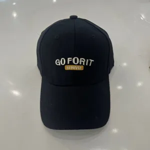 Classic black baseball cap with front motivational embroidery, casual cotton sun hat for daily wear.