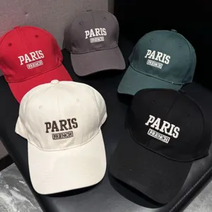 Unisex Καπέλο Baseball από Μείγμα Βαμβακιού Ρυθμιζόμενο Casual Καπέλο Ηλιακής Προστασίας Με Κέντημα Paris French για Καθημερινή Εξωτερική Χρήση