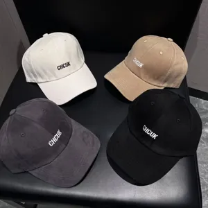 Women Casual Baseball Hat Brushed Cotton Blend Letter Embroidered Adjustable Sun Protection Outdoor Sports Dad Cap