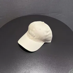 Minimalist embroidered baseball cap for women, stylish sunshade casual hat with custom peachy text.
