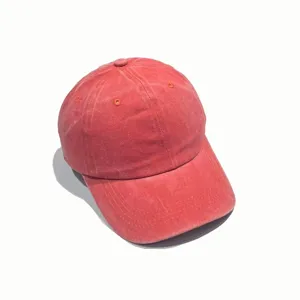 Classic distressed washed cotton baseball cap for men and women, plain outdoor sun hat.