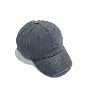 Washed denim baseball cap distressed plain dad hat vintage outdoor sun cap for men women