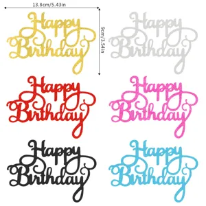Glitter Happy Birthday διακόσμηση τούρτας για γενέθλια topper σε διάφορα χρώματα για πάρτι