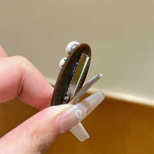 Molletta per capelli a becco d'anatra marrone retro coreano frangia laterale accessorio carino donna