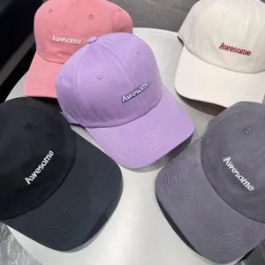 Women Casual Cotton Baseball Cap Letter Embroidery Sun Protection Adjustable Dad Hat Outdoor Sports Snapback Cap
