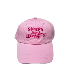 Pink baseball cap for women with embroidered letter design, cute and stylish sun protection hat.