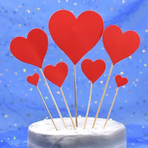 Herz Kuchentopper Glitzer Papier Kuchenaufsatz Rot Gold Kollektion Für Geburtstag Hochzeit Party Kuchen Dekorationen