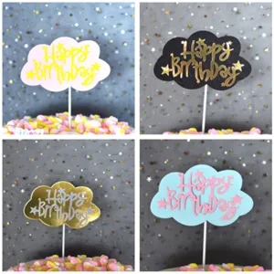 Wolken Tortenaufleger für Geburtstag Party Dekoration, glitzerndes Design mit niedlichen Sternen.