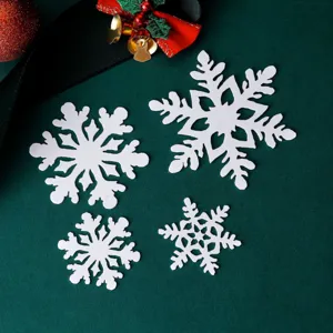 Set de adornos de pastel de copo de nieve acrílico para decoración navideña y fiestas.