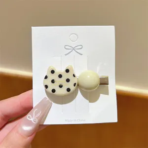 Korean style polka dot cat side clip sweet duckbill hair clip cute hairpin hair accessories
