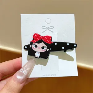 Grazioso fermaglio per capelli con fiocco a cartone animato per ragazze dolci, accessori.