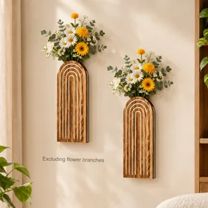 Hölzerne Bogen Wanddekoration Hängende Getrocknete Blume Pflanzen Display Ständer Minimalistisches Zuhause Schlafzimmer Ästhetische Holz Handwerk Ornamente