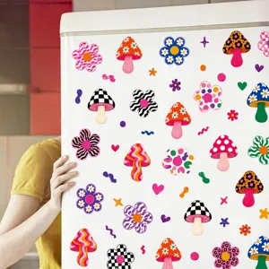 Bohmische Cartoon Pilz Blume Wandaufkleber, bunte PVC Deko Aufkleber fur das Kinderzimmer.