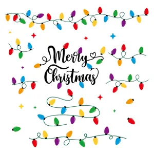 Christmas wall sticker colorful lights holiday home decoration PVC waterproof decal 1pc