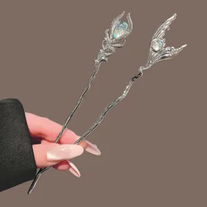 Elegante retro zilveren haarspeld haaraccessoire antieke stijl voor hanfu opsteken