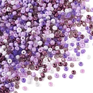 4mm glass seed beads purple colorful small beads for DIY handmade jewelry making bracelets