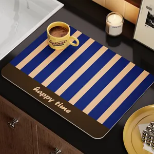 American retro leather kitchen drying mat countertop anti-slip placemat durable
