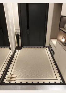 Luxury loop pile door mat for entryway, non-slip dirt trapping floor rug for hallway.