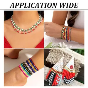 Colorful 4mm glass seed beads handmade DIY jewelry necklace bracelet and anklet showcase display