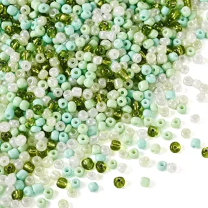 Detailed close-up shot of colorful glass seed beads, perfect for DIY jewelry making and crafts.