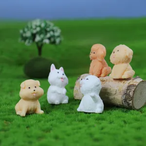 Mini resin dog figurines cute micro landscape animals DIY desktop decoration accessories