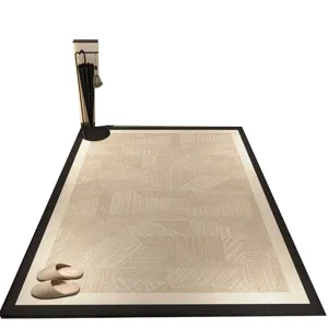 Luxury loop pile floor mat for entrance door, dirt-resistant easy care wear-resistant carpet.