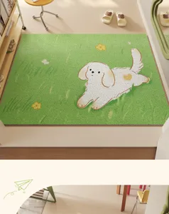 Rutschfeste Fußmatte mit süßem Cartoon Hundemuster für den Flur und Eingangsbereich geeignet