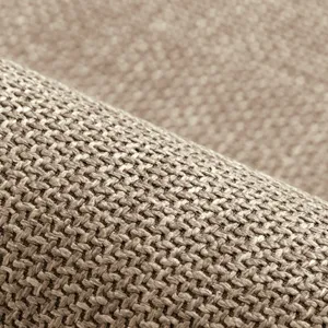Woven beige entryway floor mat, durable non-slip linen carpet for living room and hallway.