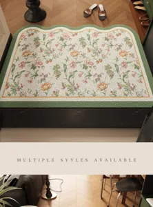 Luxus Blumen Eingangsmatte, rutschfeste Schmutzfangmatte Fußmatte für den Flur.