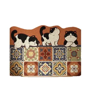 Simpatico zerbino gatto cartone animato tappeto antiscivolo per ingresso e decorazione