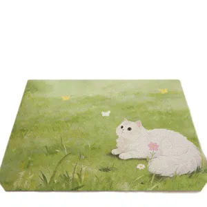 Süße Katzen Print PVC Fußmatte, rutschfeste schmutzabweisende Matte für den Hauseingang.