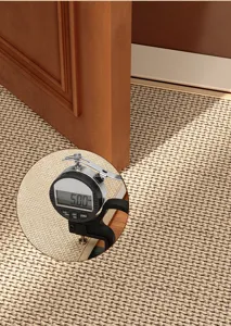 Woven texture anti-slip door mat detail view, durable fabric floor carpet for home entry.