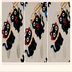 Cute cartoon cat absorbent diatom mud bath mat non-slip floor rug for bathroom and home