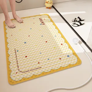 Dopamine anti-slip bathroom floor mat with cute suction cups and cute dots for home shower.