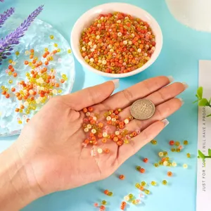 Colorful 4mm glass seed beads mixed colors bulk for DIY handmade bracelets necklaces craft projects.