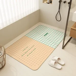 Anti-slip bathroom mat shower foot pad dual color grid design home floor mat absorbent