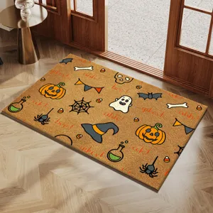 Halloween Fußmatte Kokosfaser Herbst Kürbis Geist Bodenmatte Eingangstür rutschfest