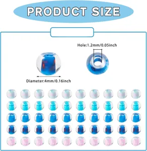 Colorful 4mm glass seed beads for DIY jewelry making, mixed color pony beads for bracelets.