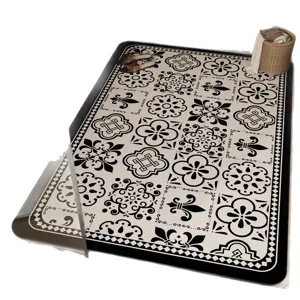 Vintage style bathroom floor mat absorbent quick drying large coverage anti slip floor rug