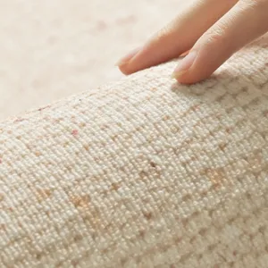 Textured loop pile carpet mat close up main view, soft and durable home flooring decor.