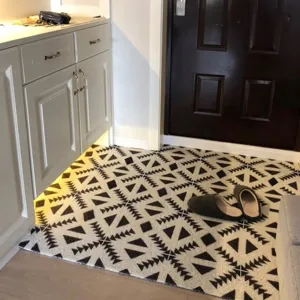 Non Slip PVC Silk Loop Doormat Waterproof Dustproof Entrance Door Mat Easy Clean Geometric Floor Carpet For Home