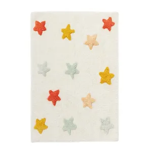 Cute kids room plush star rug, thick absorbent non-slip floor mat for bedroom and living room.