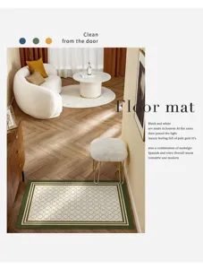 Modern minimalist entryway floor mat, waterproof non-slip leather door mat for home.